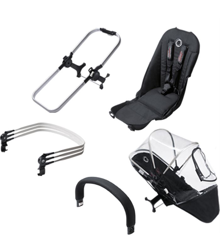PACK EXTENSION DUO BUGABOO DONKEY ALUM/NEGRO - EXTENSION-A-DUO-NEGRO-ALUMINIO