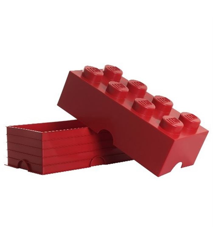 BLOQUE LEGO DE ALMACENAJE ROJO DE OCHO SECCIONES - BLOQUE-DE-LEGO-8-COLOR-ROJO