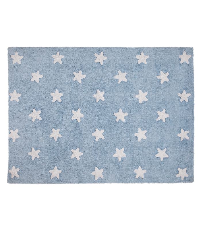 ALFOMBRA STAR BLUE-WHITE 120X160 - ALFOMBRA-ESTRELLAS-AZULBLANCA
