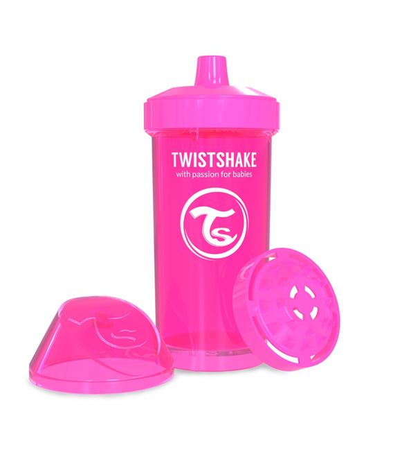 Vaso Twistshake Antiderrame Para Bebé Kid Cup 360 Ml 12 M+ Color Rosado
