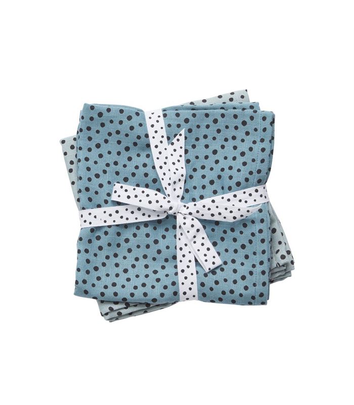 PACK 2 MUSELINAS 120X120 HAPPY DOTS BLUE - 30698