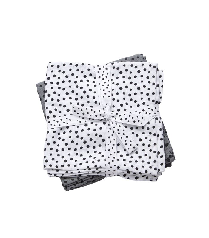 PACK 2 MUSELINAS 120X120 HAPPY DOTS GREY - 30699