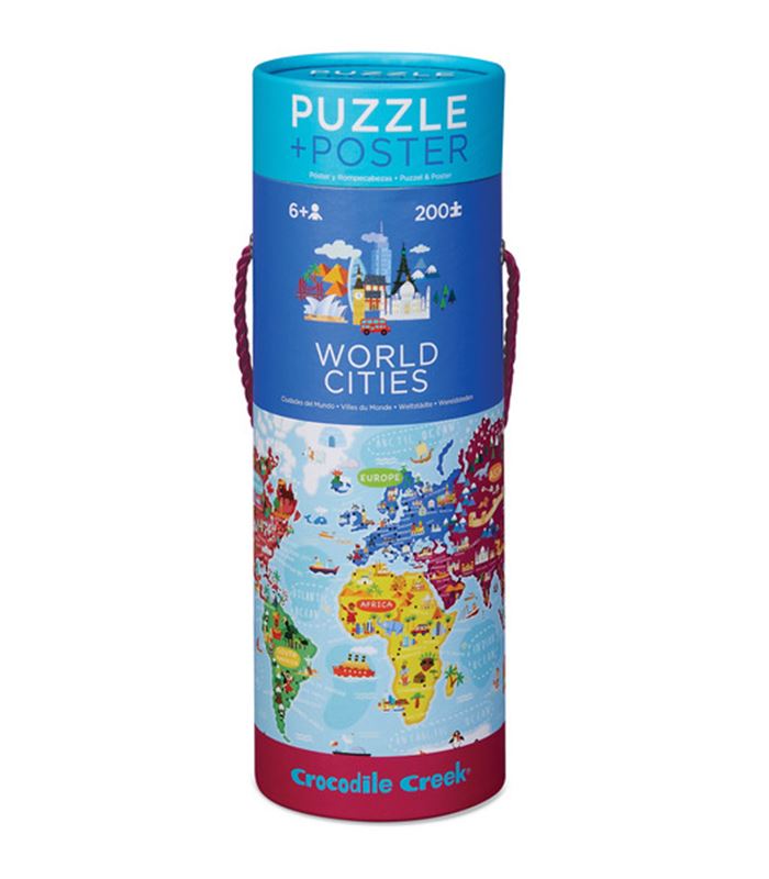 PUZZLE+POSTER 200PC WORLD CITIES - 2874