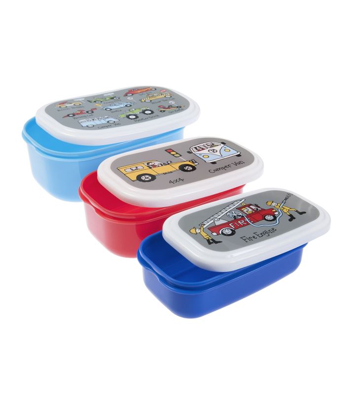 SET 3 TUPPERS SNACK CARS - CARSSNACK