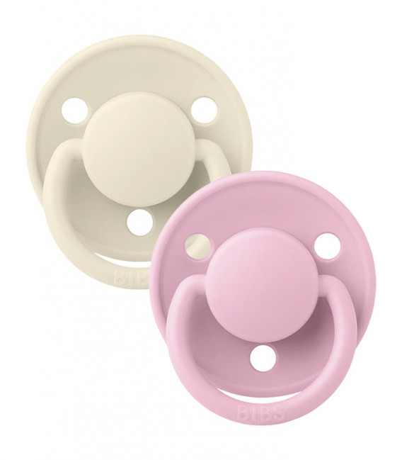 2 CHUPETES BIBS DE LUX IVORY/BABY PINK 0-6M - Kidshome