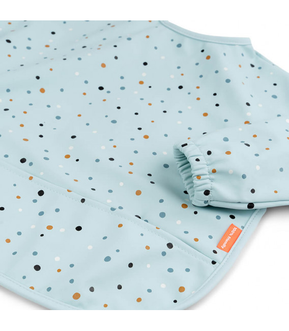 BABERO MANGAS CON BOLSILLO HAPPY DOTS AZUL - Kidshome