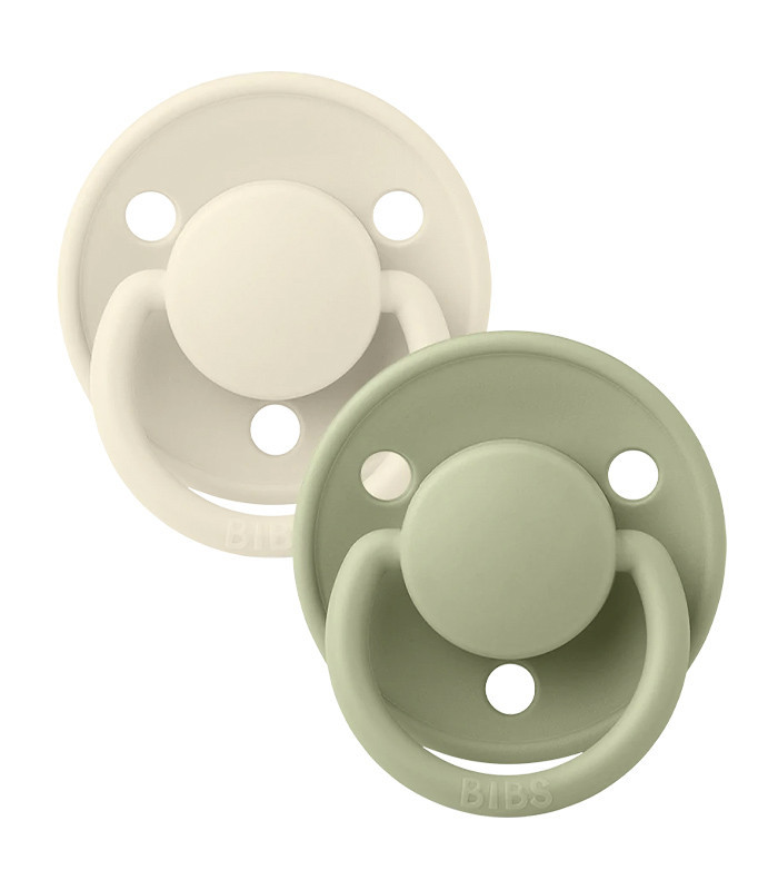 2 CHUPETES BIBS DE LUX SILICONA IVORY/SAGE